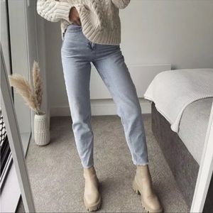 NWT Zara Low Heel Lug Sole Ankle Boots